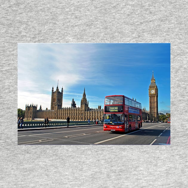 Red Bus Westminster Bridge Houses of Parliament by AndyEvansPhotos